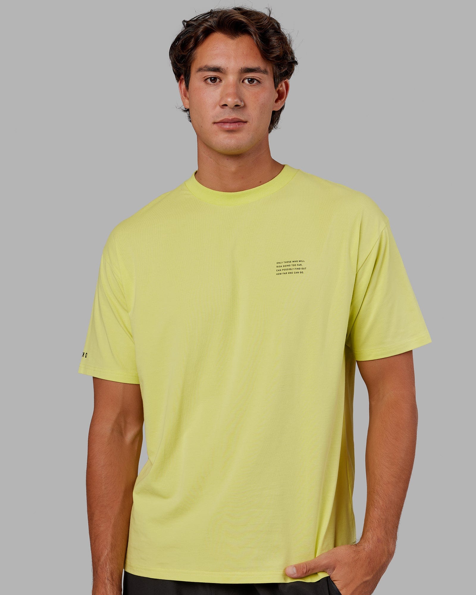 Model wearing Strive FLXCotton Tee Oversize - Citrus Green