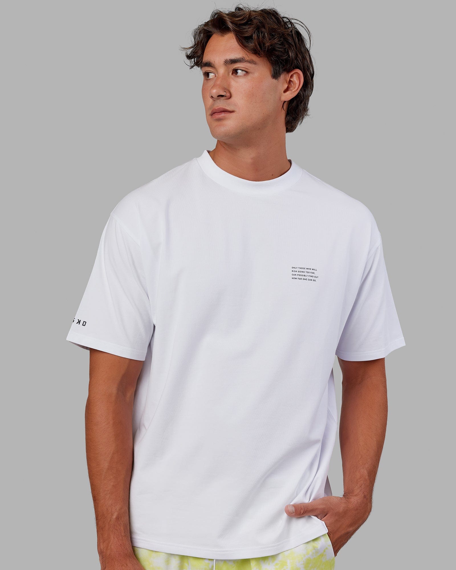 Model wearing Strive FLXCotton Tee Oversize - White