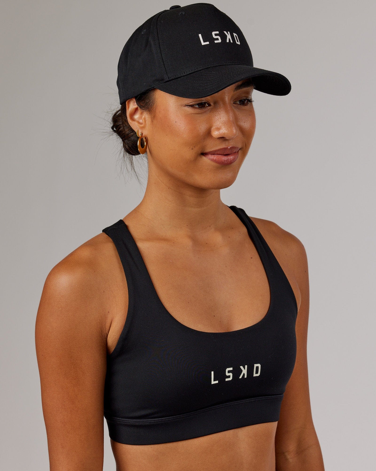 Model wearing Structure Snapback Cap - Black-White