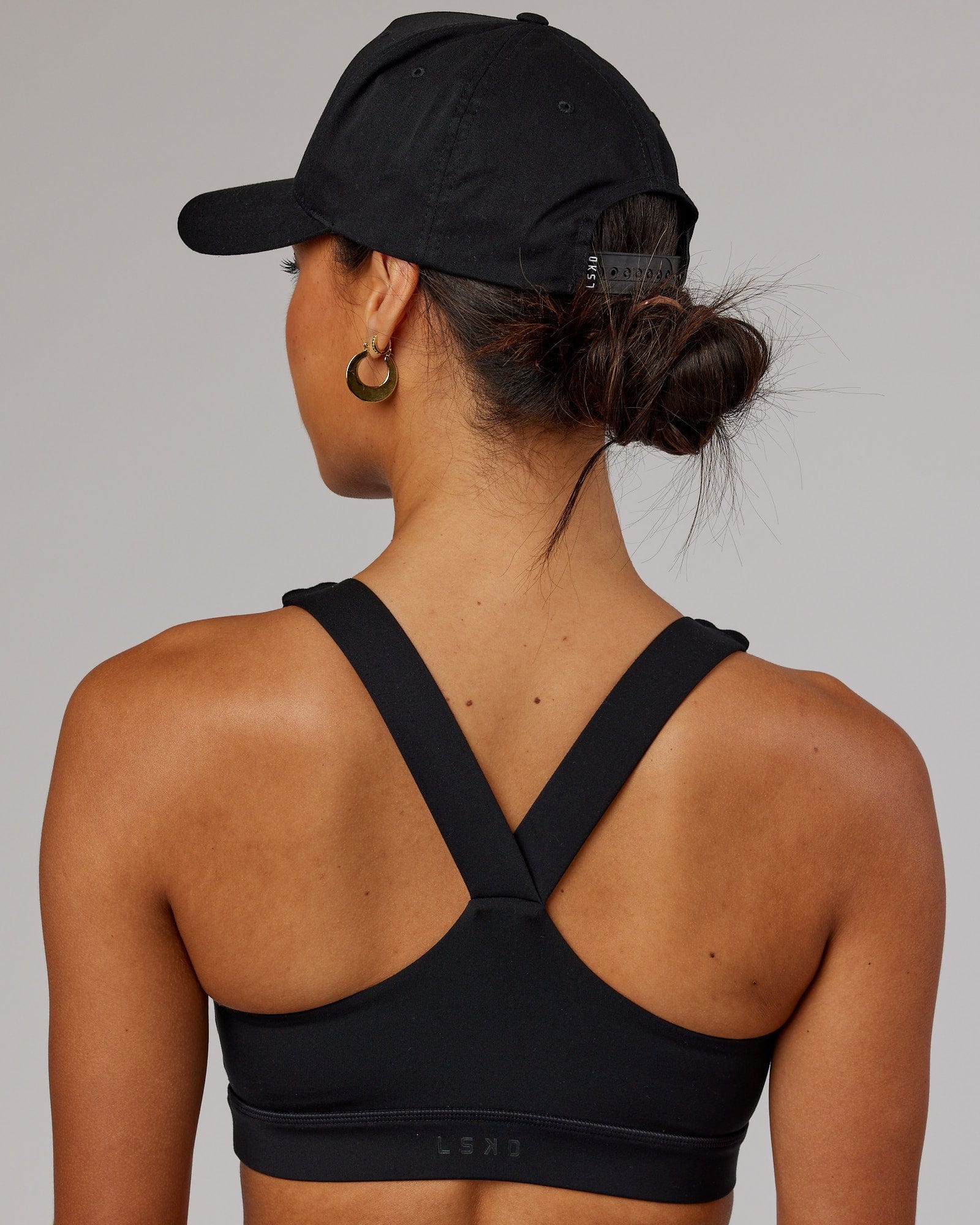 Model wearing Structure Snapback Cap - Black-White