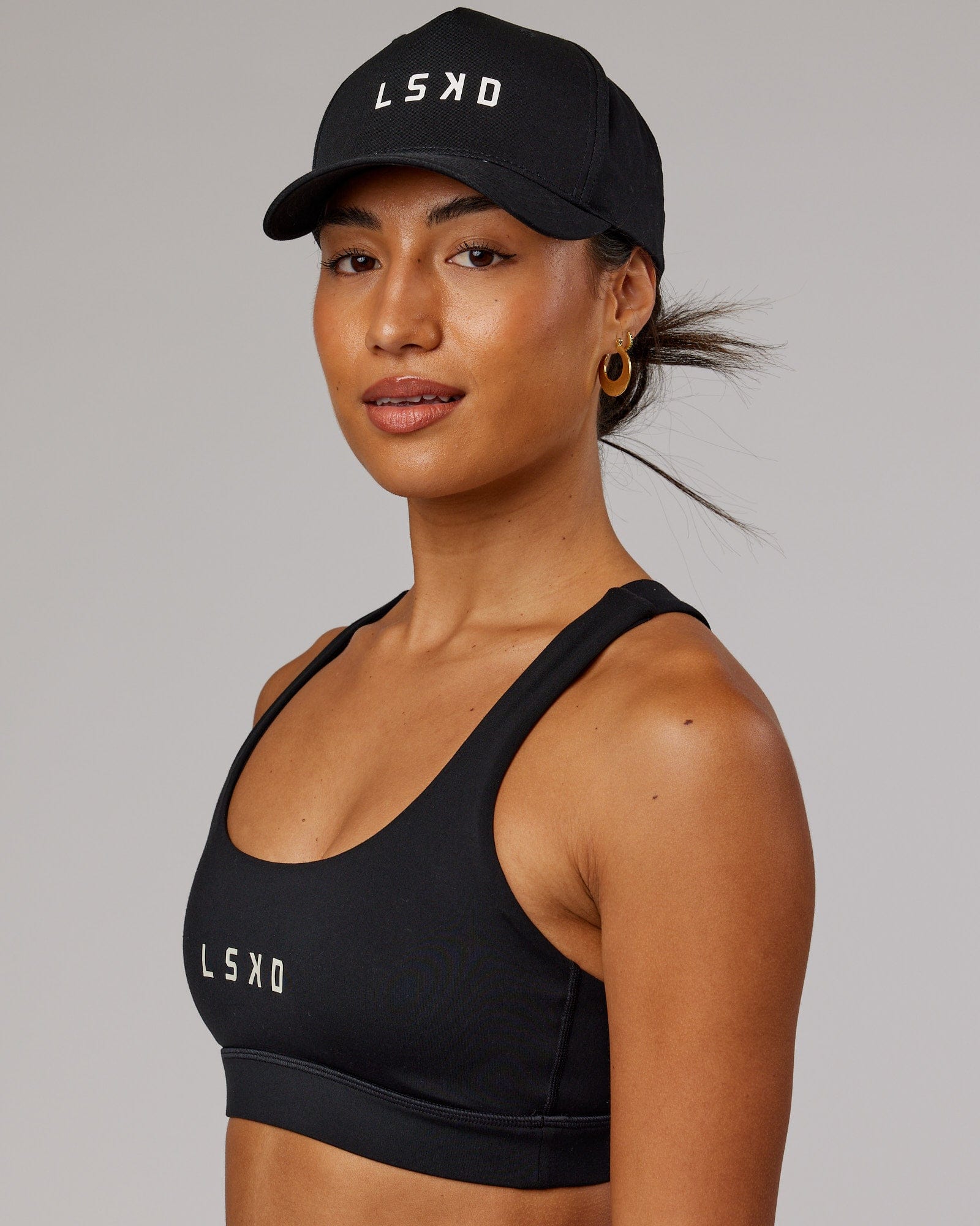 Model wearing Structure Snapback Cap - Black-White