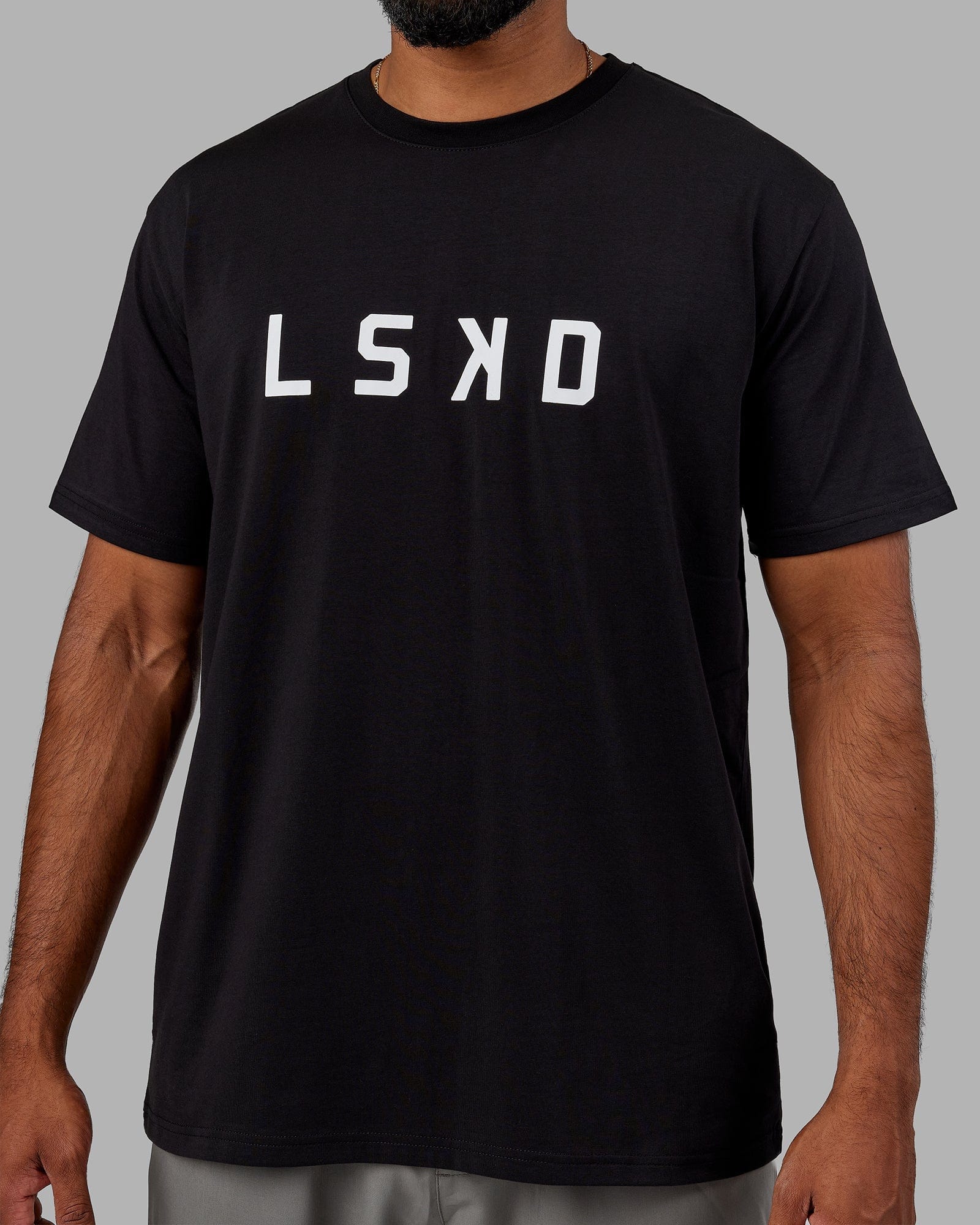 Model wearing Structure Tee - Black-White