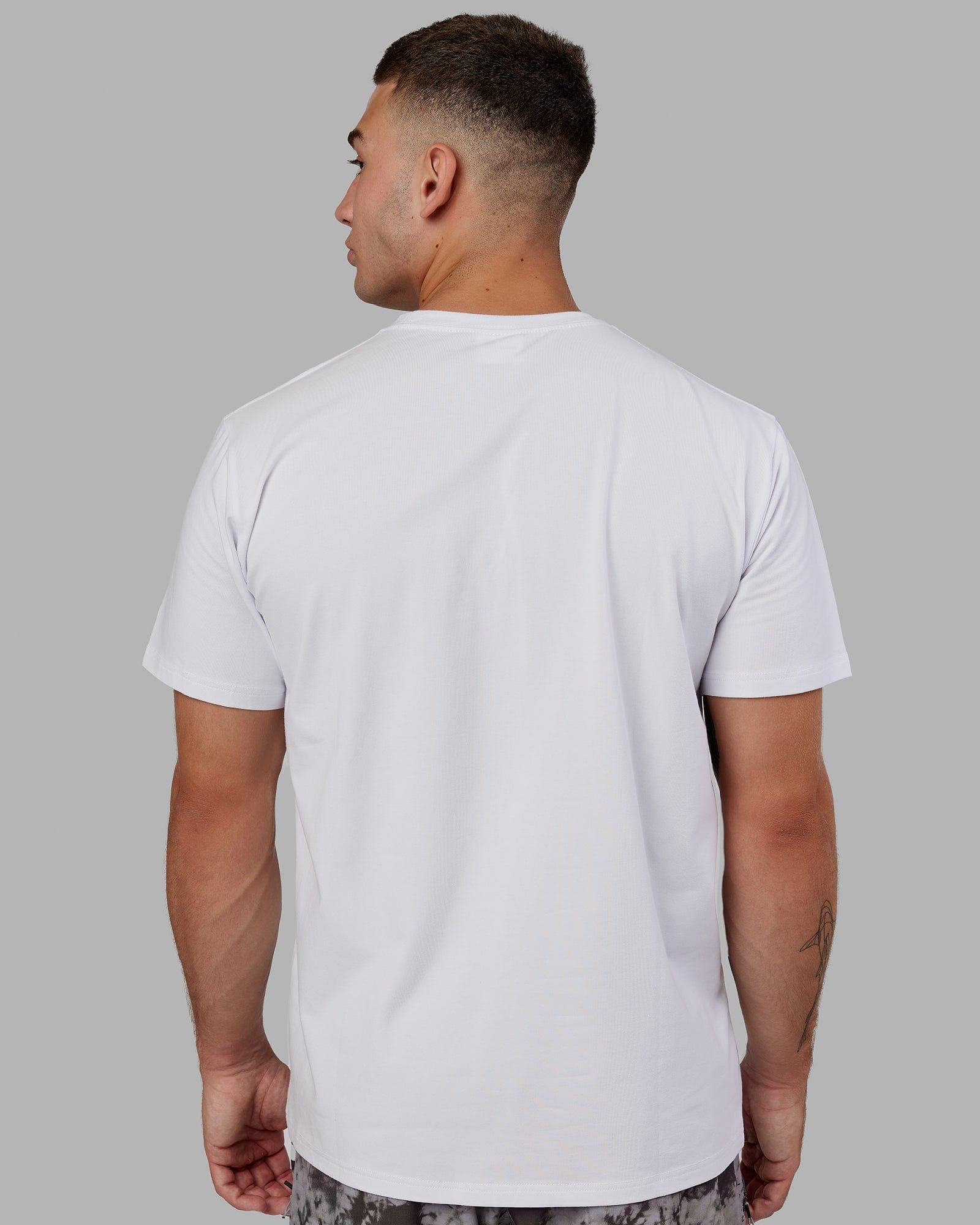 Model wearing Structure Tee - White-Black