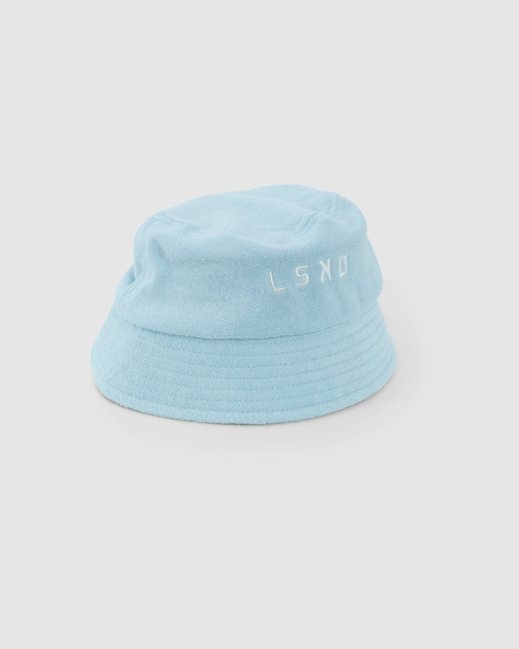 Model wearing Kids Field Bucket Hat - Blue