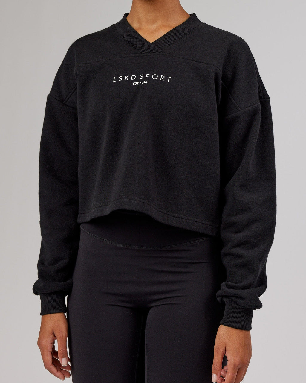 Model wearing Touchdown Sweater - Black