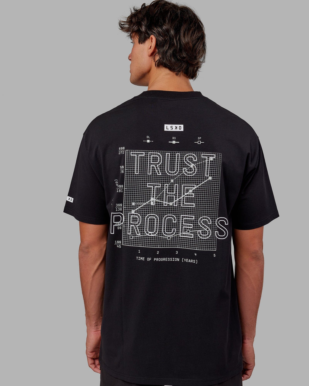 Model wearing Trust The Process FLXCotton Tee Longline Oversize - Black