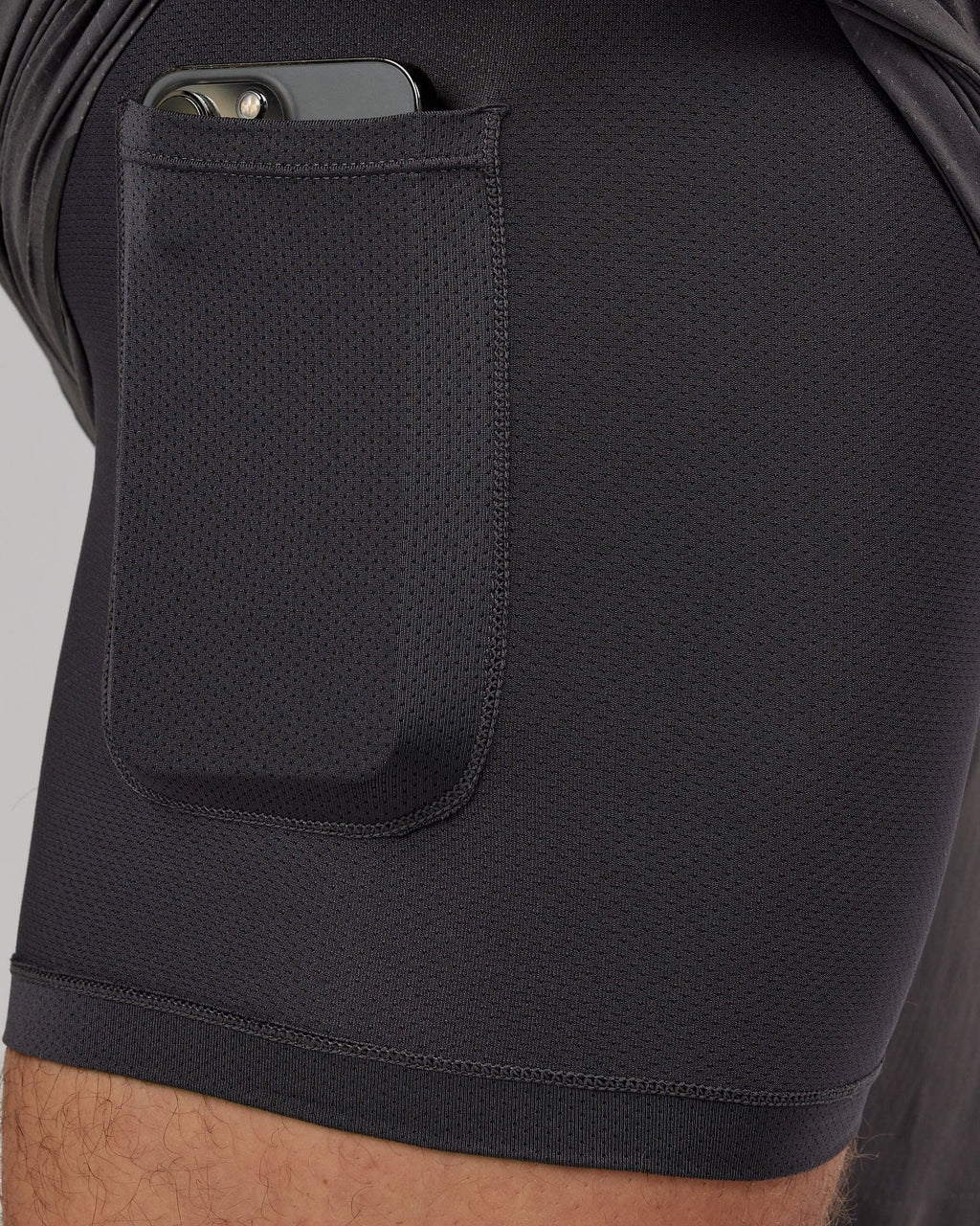 Model wearing UltraAir 6" Lined Performance Short - Asphalt