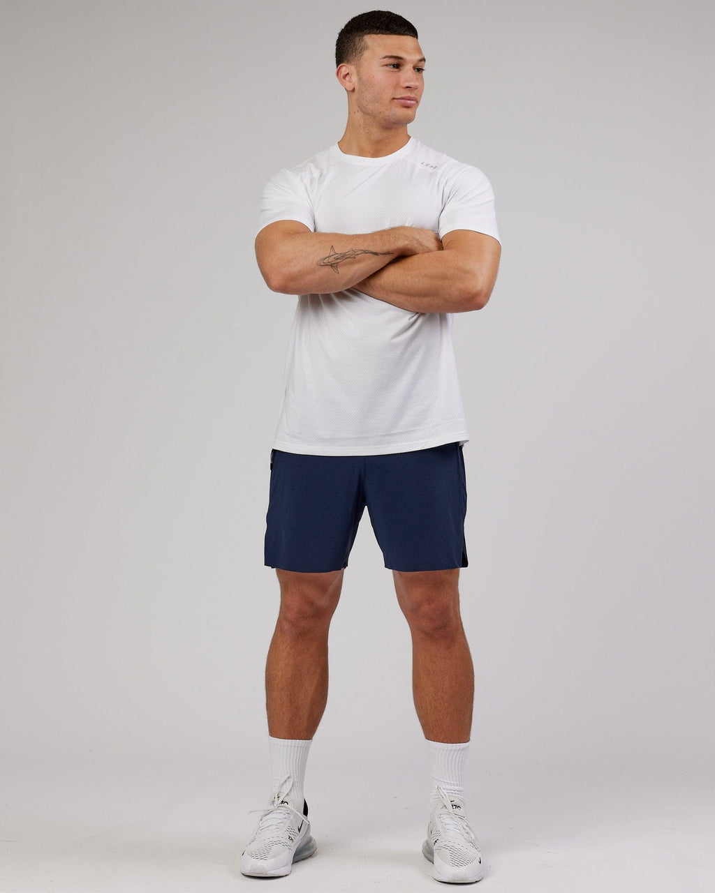Model wearing UltraAir 6" Lined Performance Short - Navy