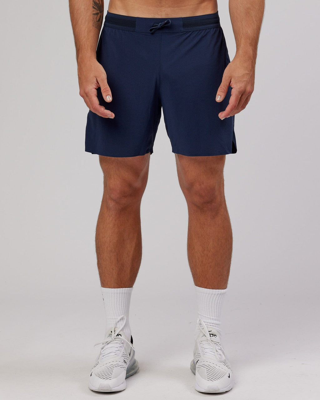 Model wearing UltraAir 6" Lined Performance Short - Navy