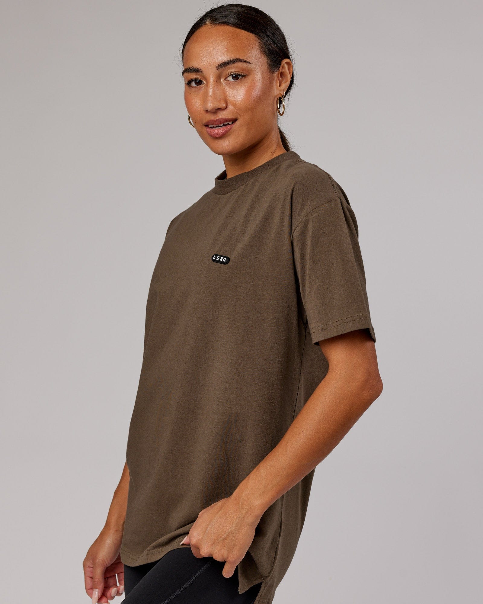 Model wearing Unisex Capsule FLXCotton Tee Oversize - Army Green