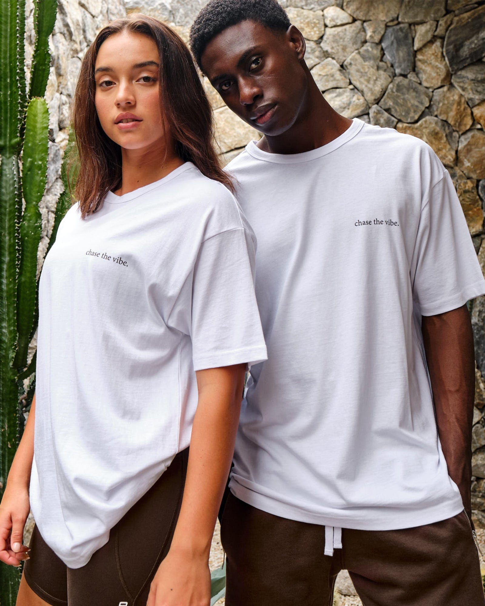 Model wearing Unisex Taylor Tee Oversize - White
