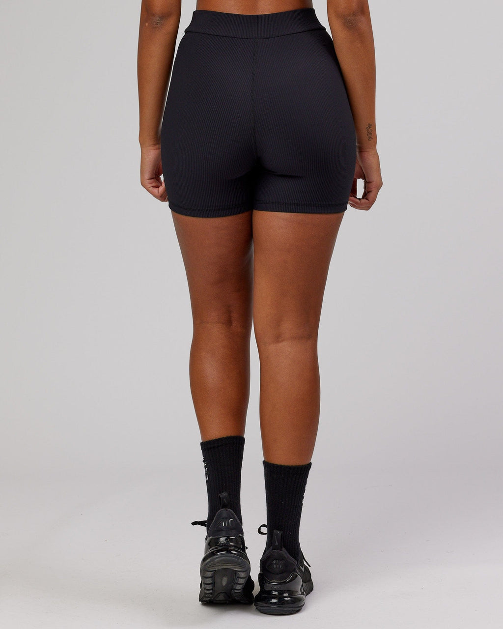 Model wearing Vitalize Ribbed Short - Black