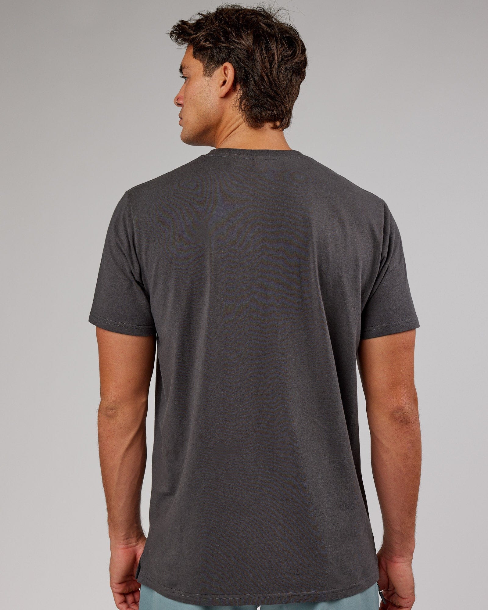 Model wearing Weld FLXCotton Pocket Tee - Asphalt