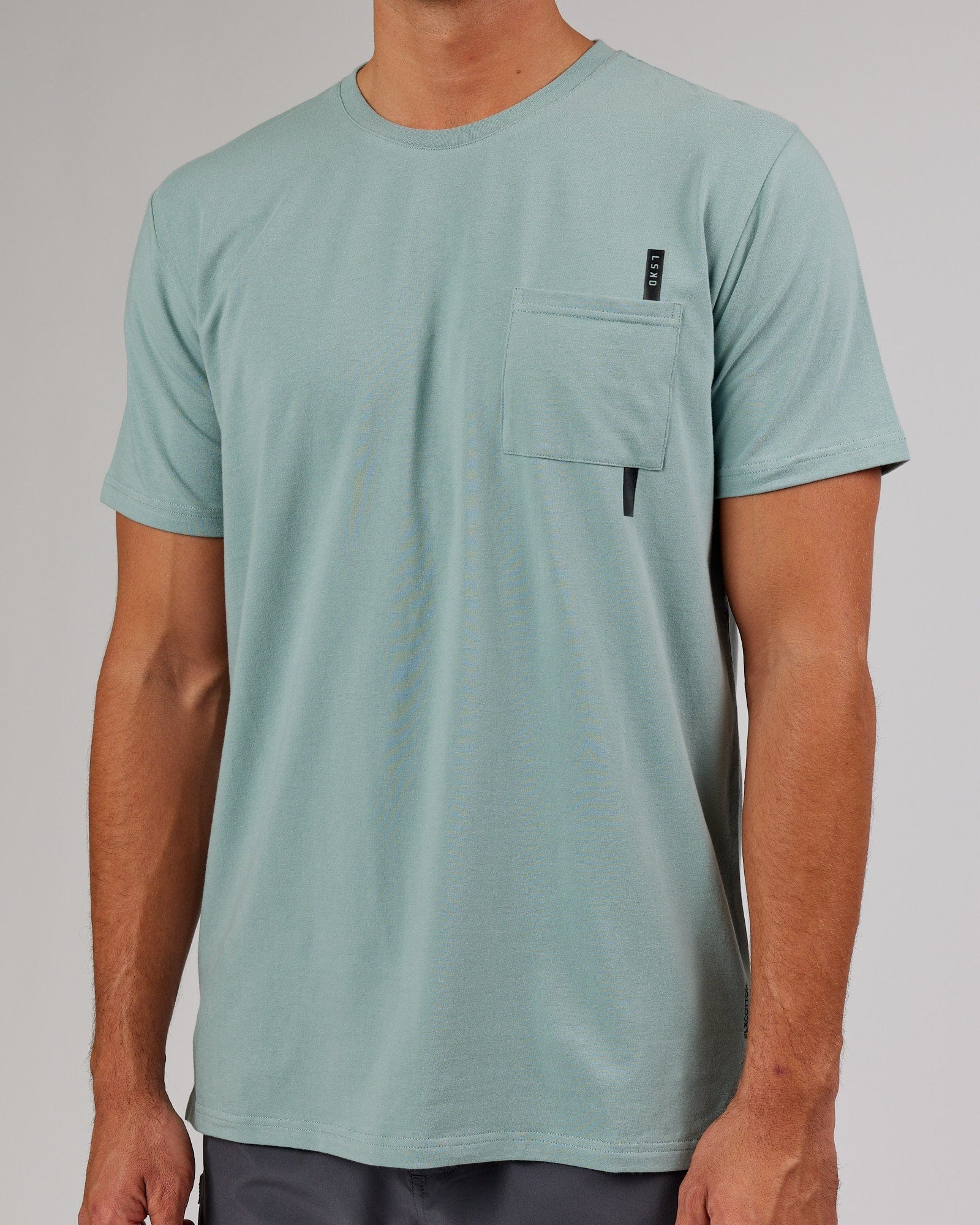 Model wearing Weld FLXCotton Pocket Tee - Frost