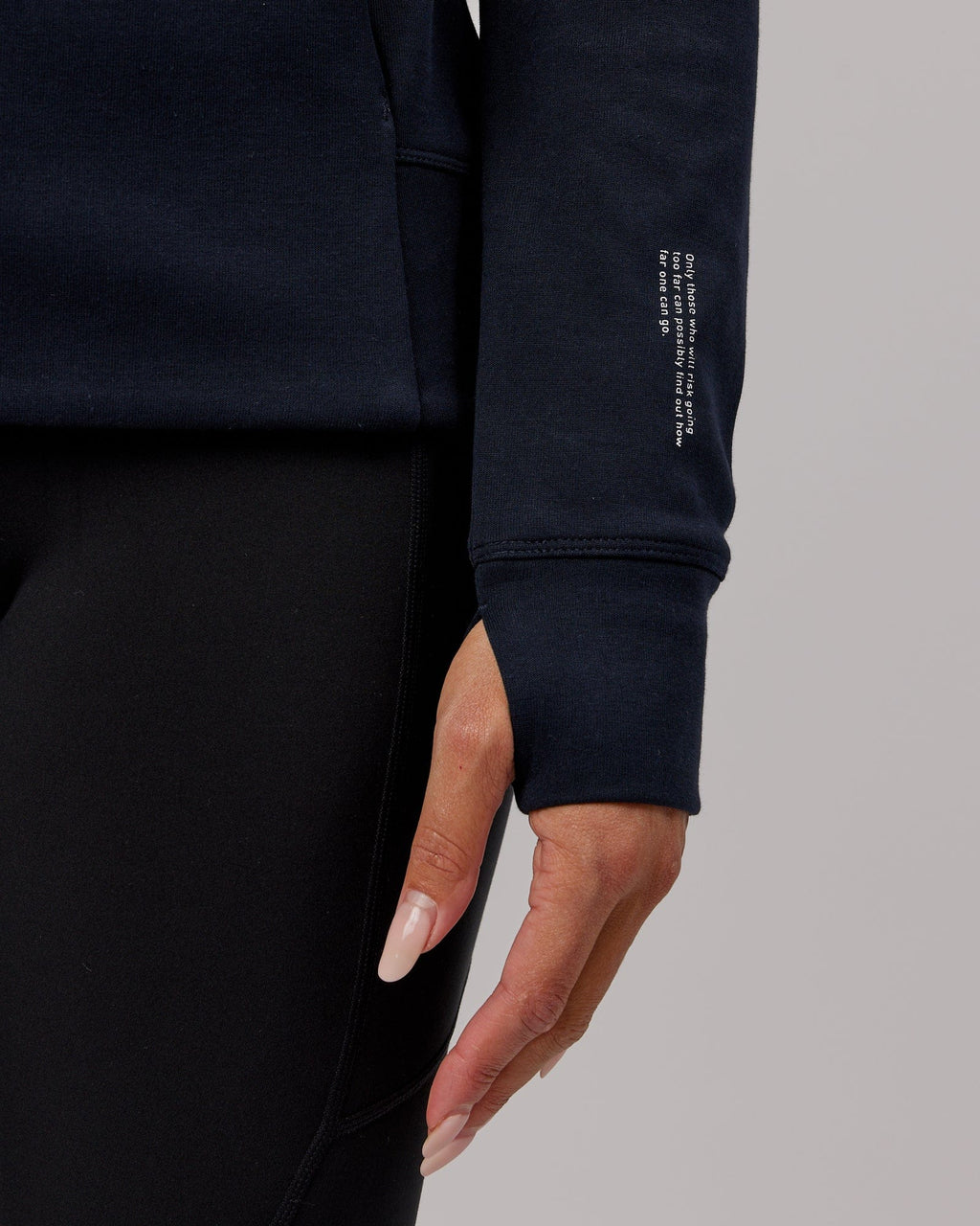 Model wearing Athlete ForgedFleece Zip Through Hoodie - Dark Navy