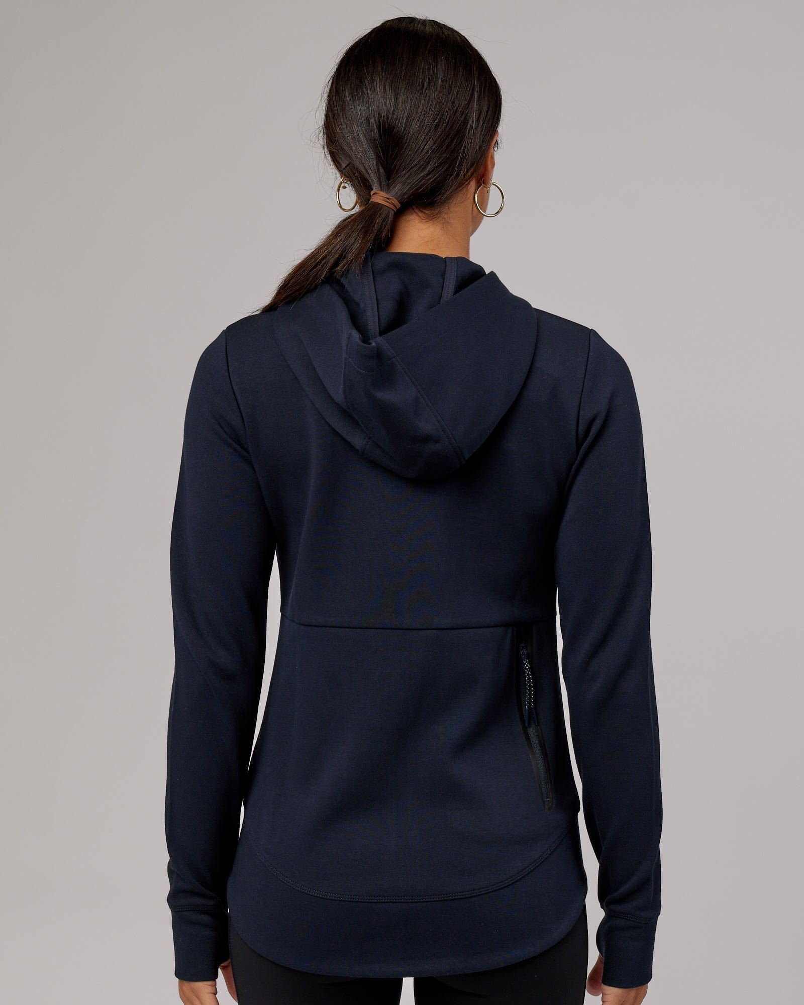 Model wearing Athlete ForgedFleece Zip Through Hoodie - Dark Navy