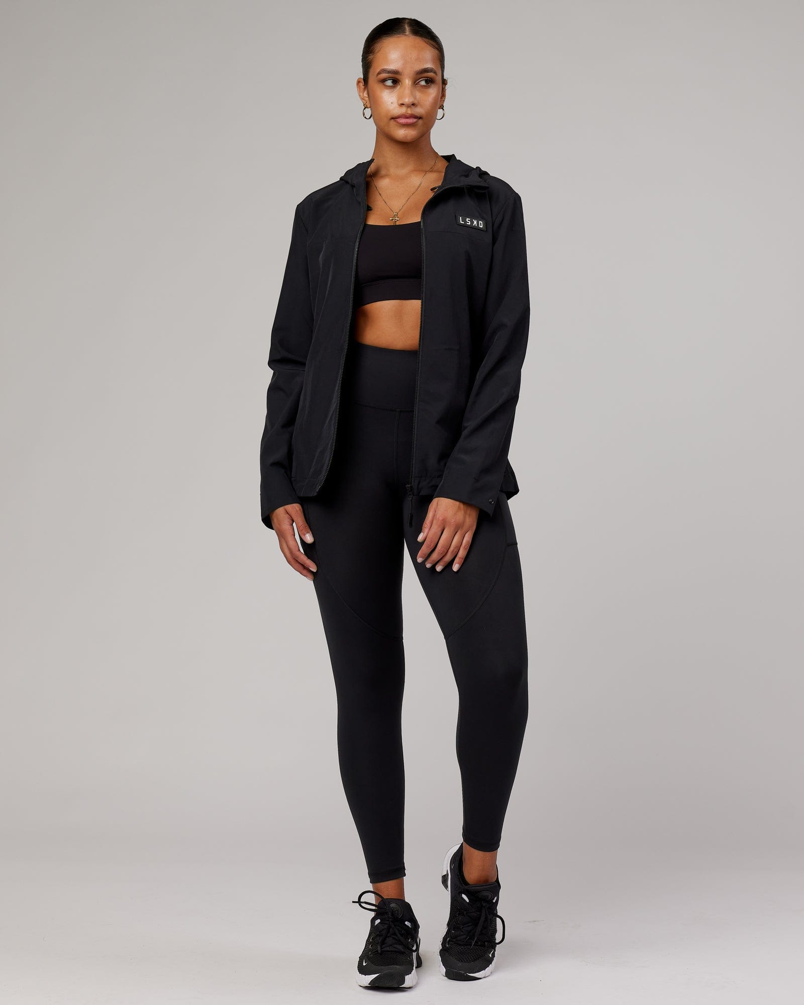 Model wearing Functional Training Jacket - Black