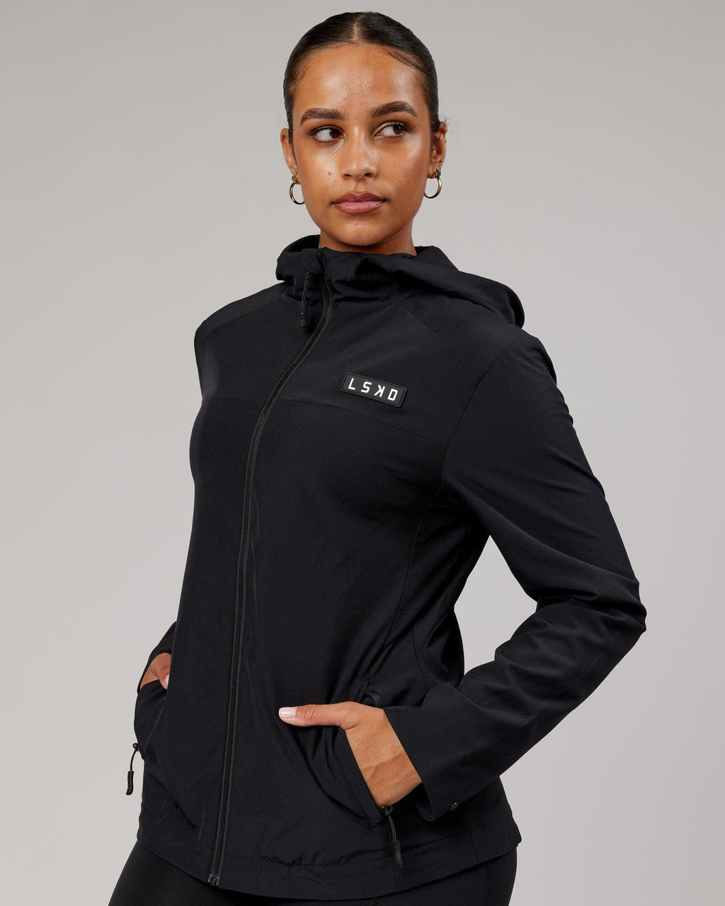 Model wearing Functional Training Jacket - Black