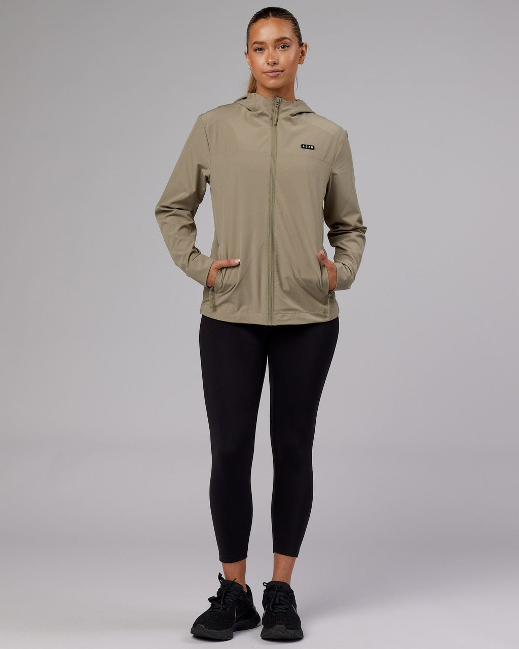 Model wearing Functional Training Jacket - Laurel Oak
