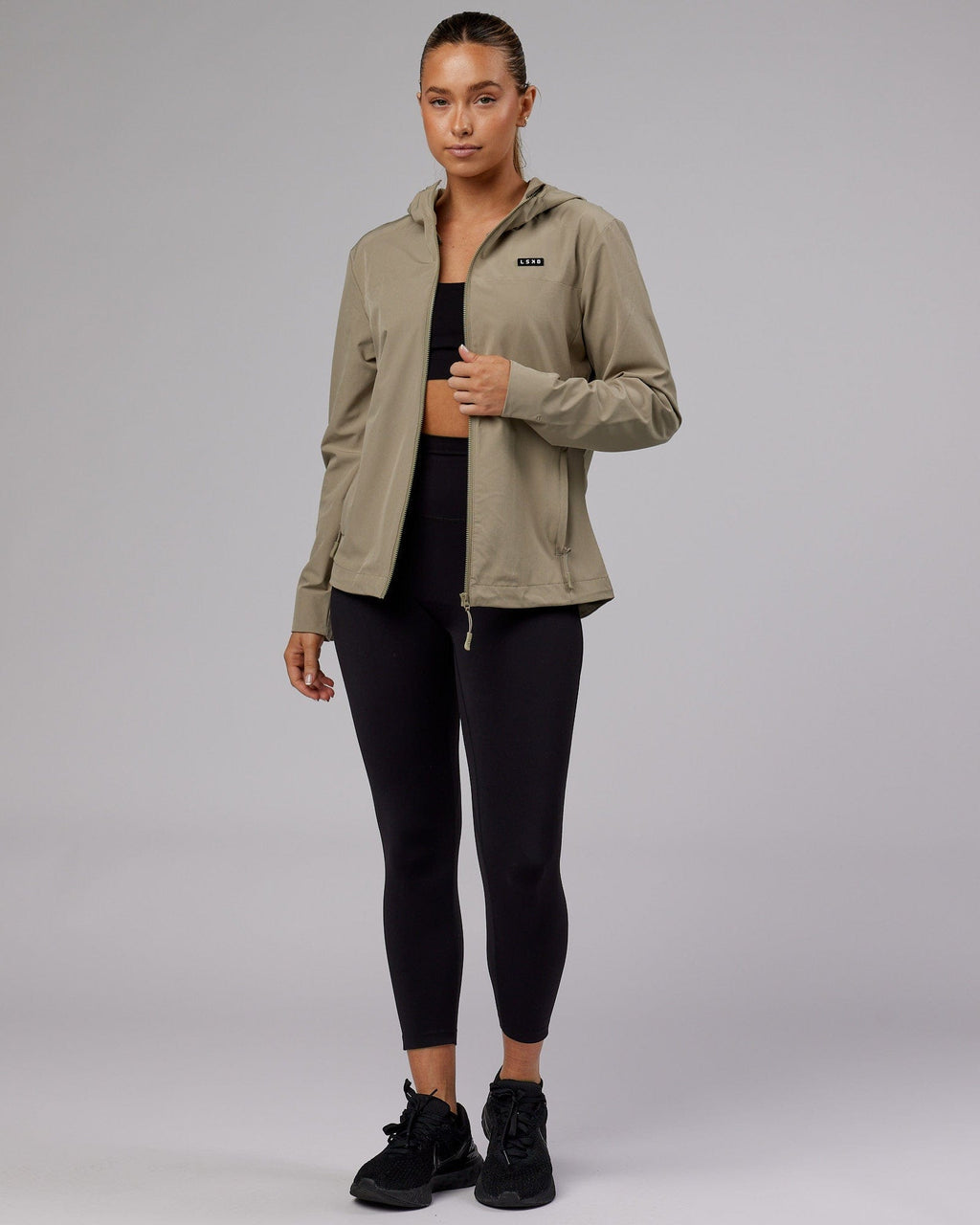 Model wearing Functional Training Jacket - Laurel Oak