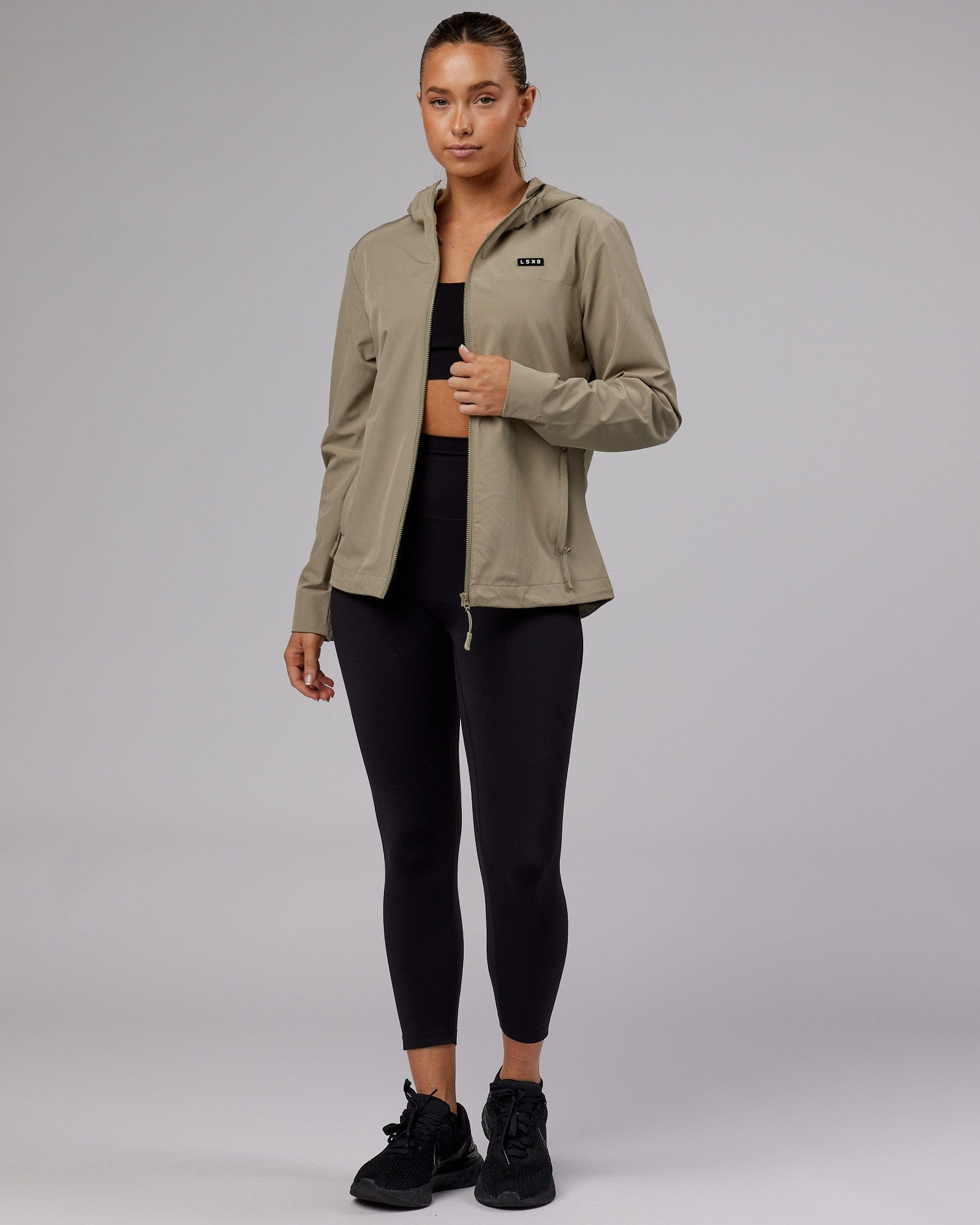Model wearing Functional Training Jacket - Laurel Oak