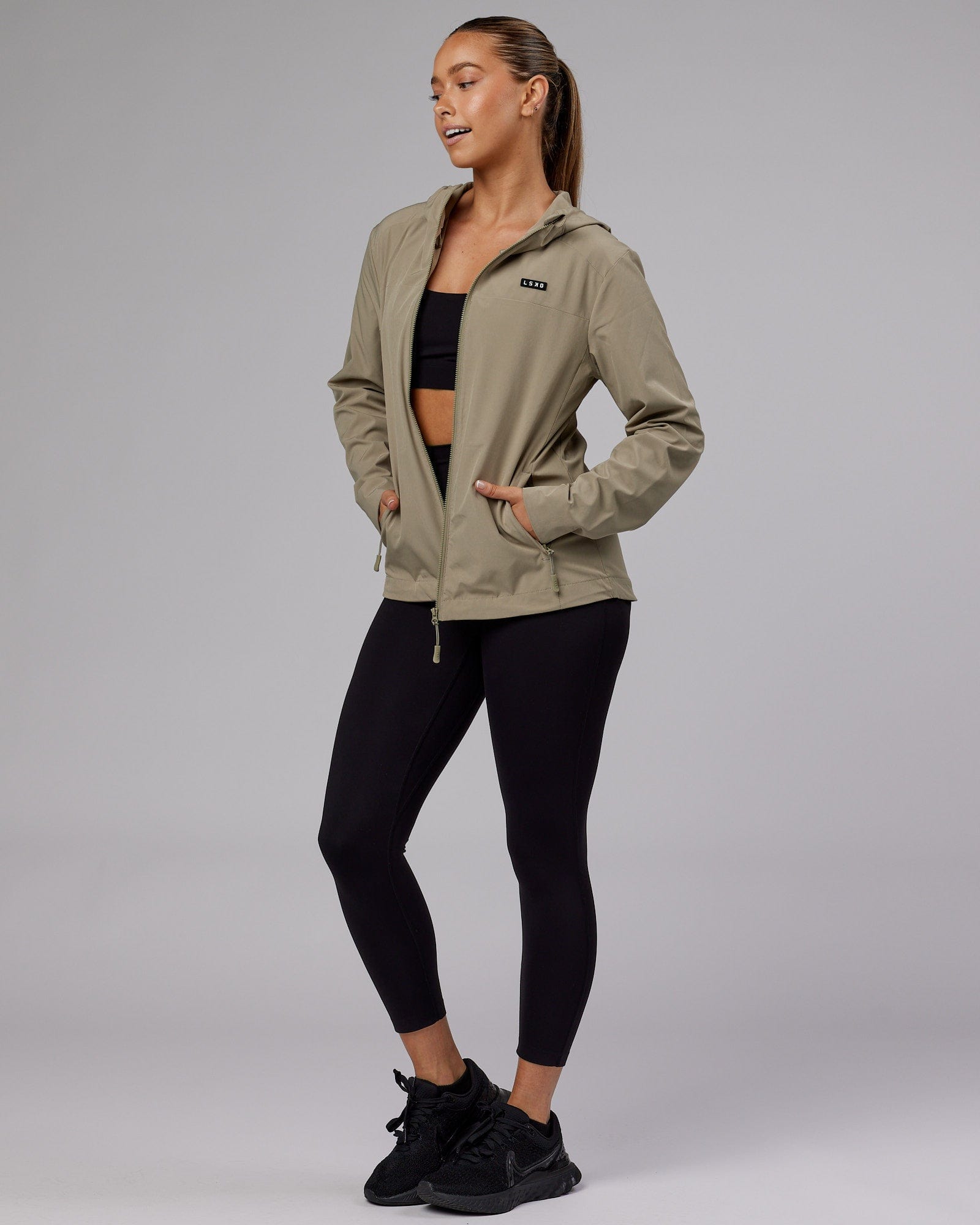 Model wearing Functional Training Jacket - Laurel Oak