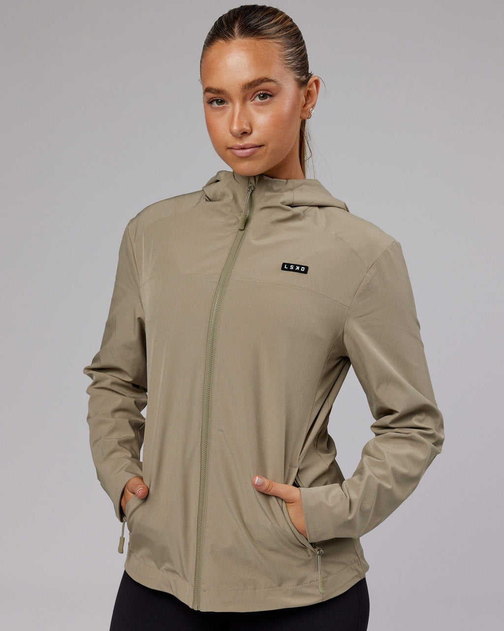 Model wearing Functional Training Jacket - Laurel Oak