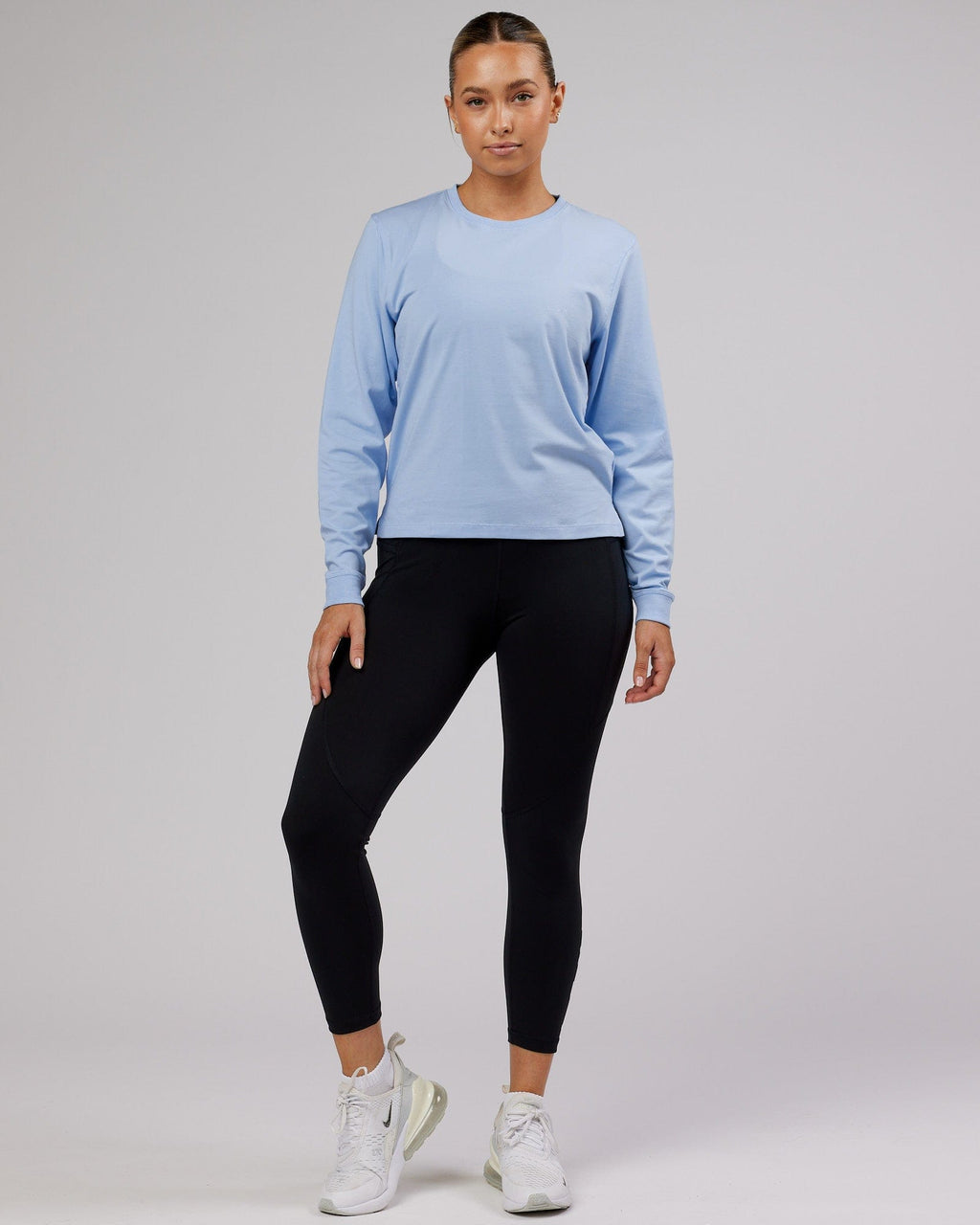 Model wearing Deluxe PimaFLX LS Tee - Windsurfer