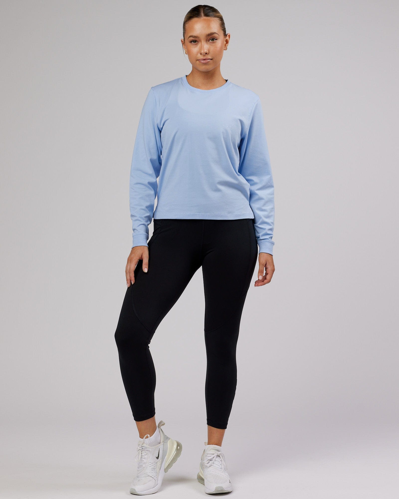 Model wearing Deluxe PimaFLX LS Tee - Windsurfer