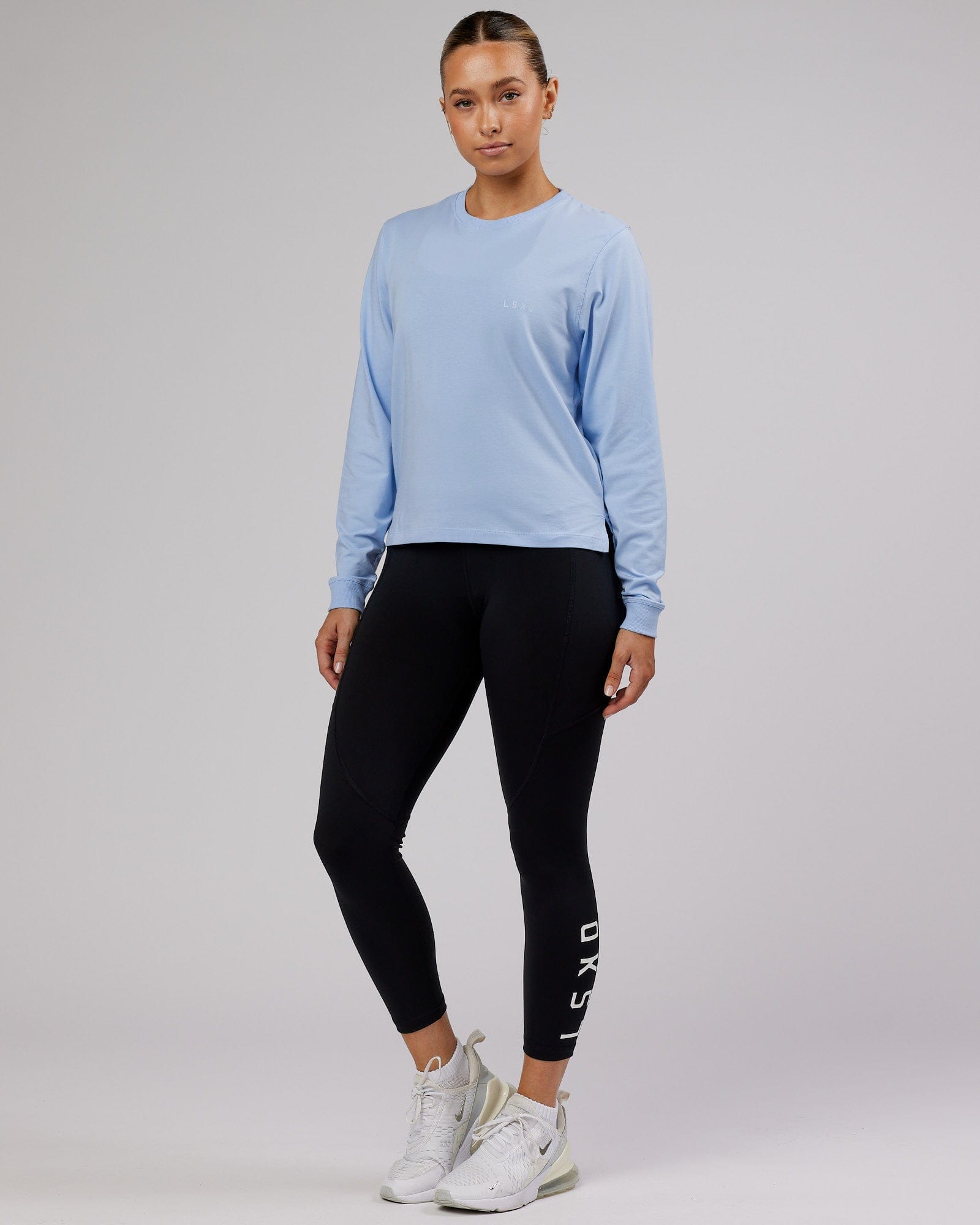 Model wearing Deluxe PimaFLX LS Tee - Windsurfer