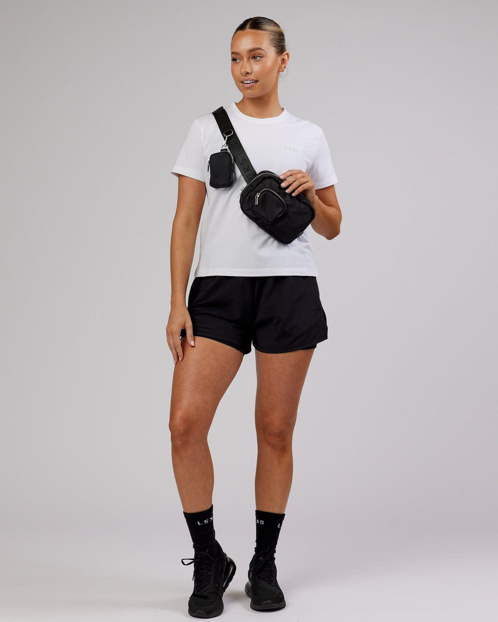 Model wearing Deluxe PimaFLX Tee - White