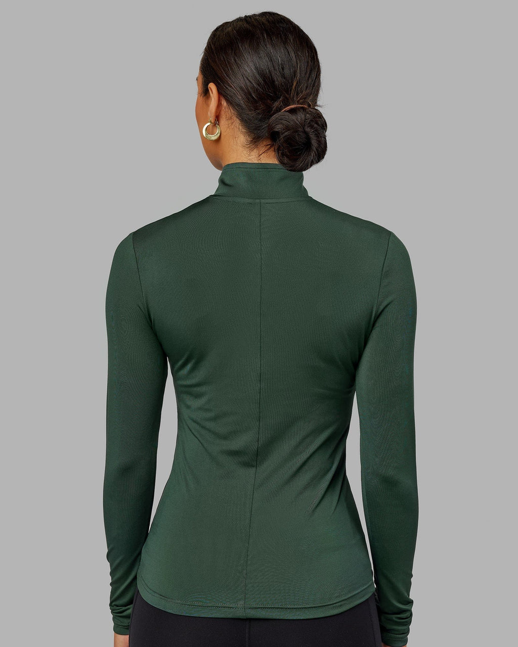 Model wearing Streamlined 1/4 Zip LS Top - Vital Green