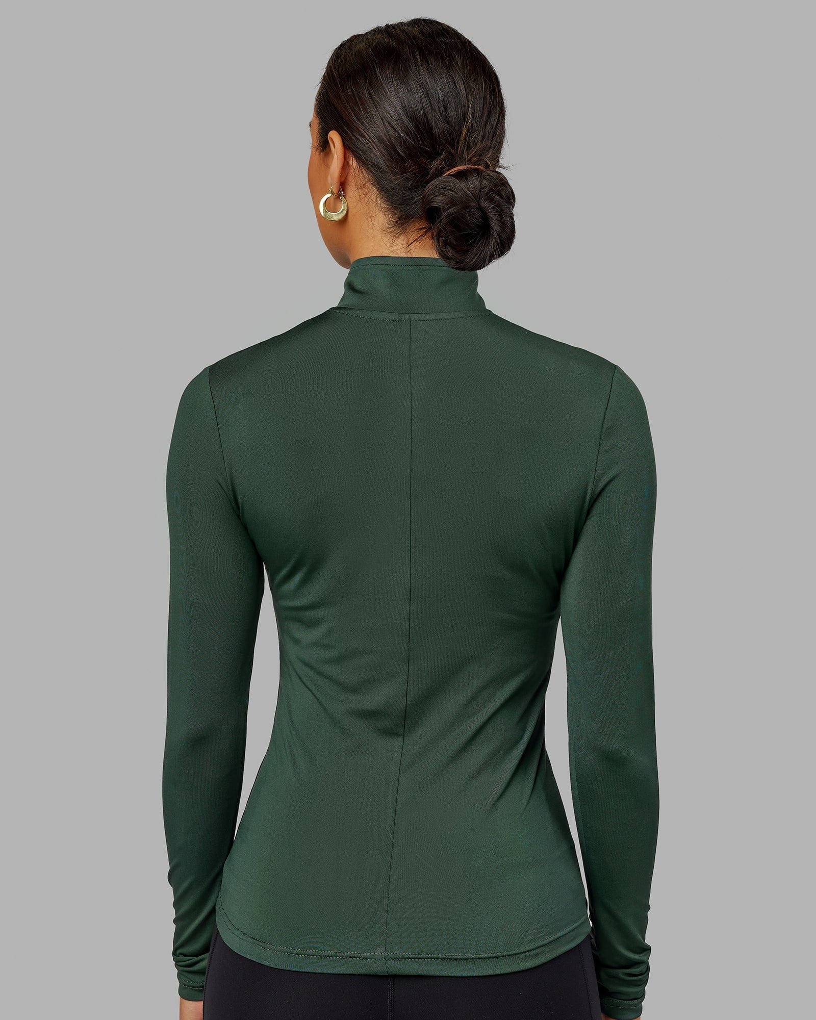 Model wearing Streamlined 1/4 Zip LS Top - Vital Green